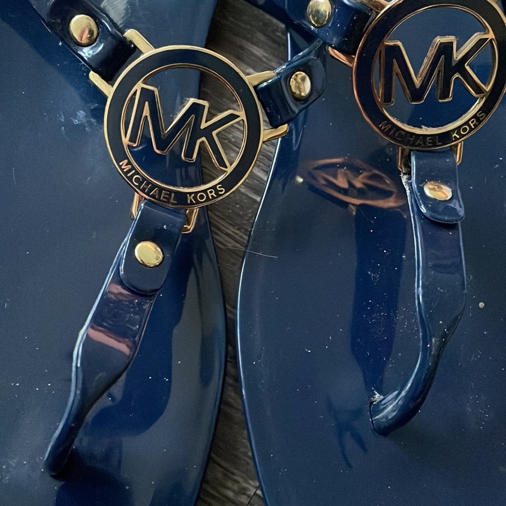 Navy rubber thongs - Picture 2 of 4